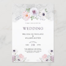 Boda floral Watercolor Gray Lilac Rubor