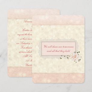 Invitación Boda Floral y de Encaje de Melocotón
