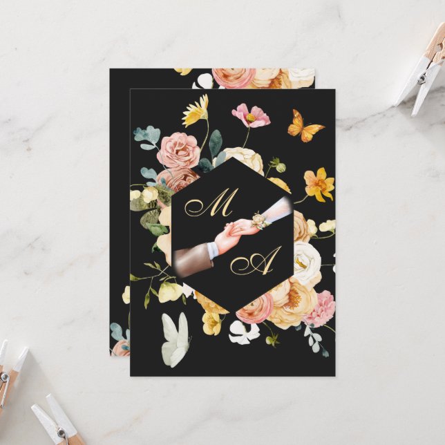 Invitación Boda floral y elegante (Anverso/Reverso In Situ)