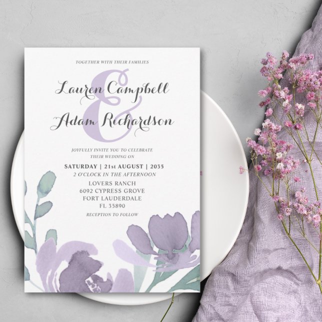 Invitación Boda Florales Acuarela Boho Rosa Polvo  (Subido por el creador)