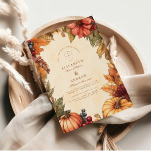 Invitación Boda Florales de Especias de Calabaza