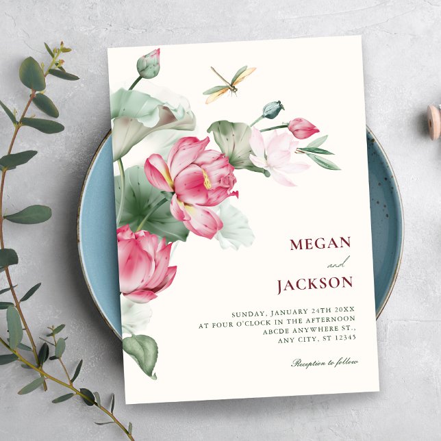 Invitación Boda floreada elegante floreciendo (Subido por el creador)