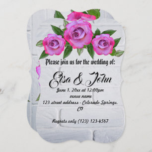 Invitación Boda florece destino romántico Rosa