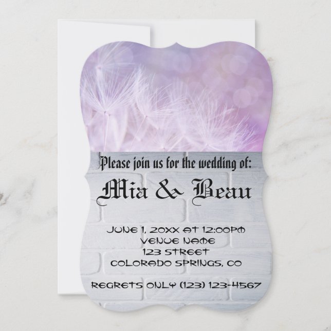 Invitación Boda florece en el destino romántico de la novia (Anverso)