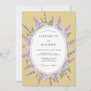 Invitación Boda Florecimiento Artístico Lila