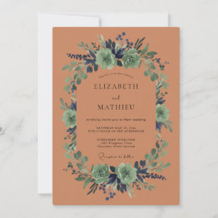 Invitación Boda Florecimiento Botánico de Terracota