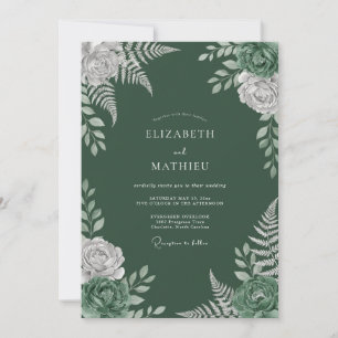 Invitación Boda Florecimiento Floral Esmeralda