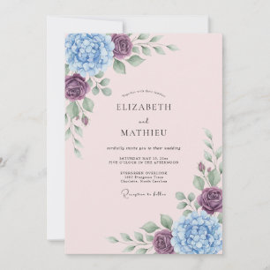 Invitación Boda Florecimiento Floral Violeta