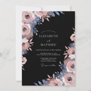Invitación Boda Florecimiento Pintorico Rosa Rubor