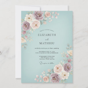 Invitación Boda Florecimiento Rosa Polvorienta