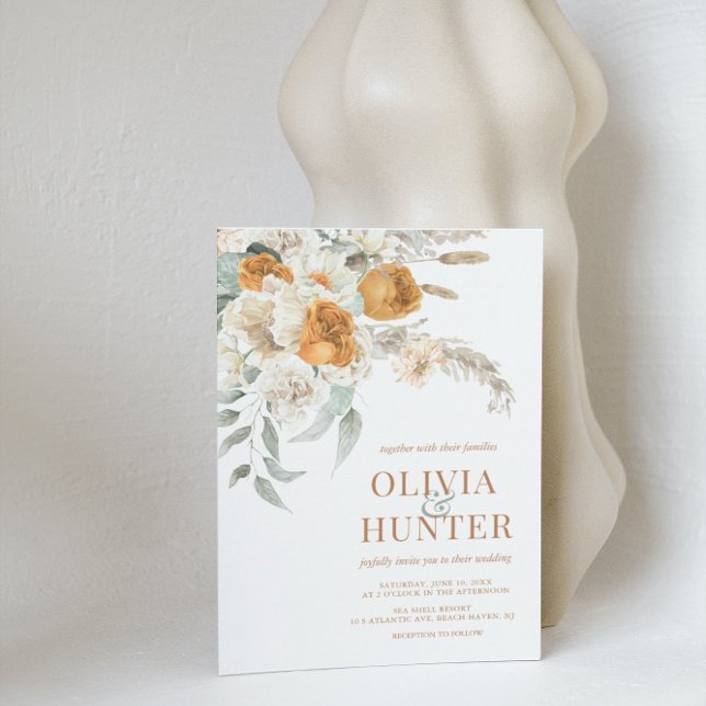 Invitación Boda florero bohemio moderno de Terracotta (Subido por el creador)