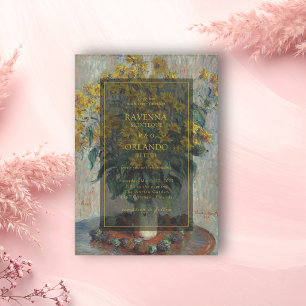 Invitación Boda Flores de Alcachofa de Jerusalén Arte Fino Mo