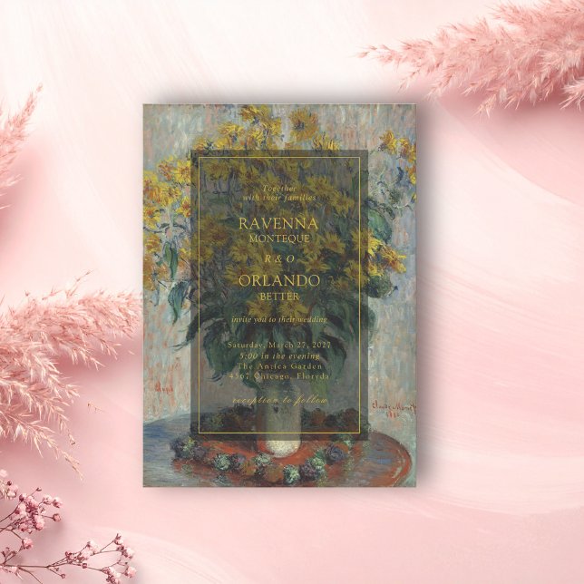 Invitación Boda Flores de Alcachofa de Jerusalén Arte Fino Mo (Subido por el creador)