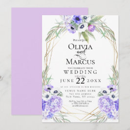 Invitación Boda | Flores de anémona violeta