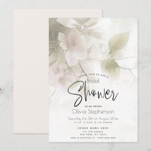 Invitación Boda    Flores de melocotón rosado rústico