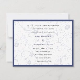 Invitación Boda Flores Giratorias Cobalto