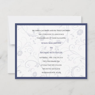 Invitación Boda Flores Giratorias Cobalto