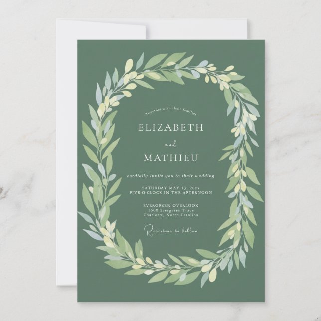 Invitación Boda Florescencia de Salvia (Anverso)