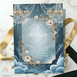 Invitación Boda florido de cristal de lujo