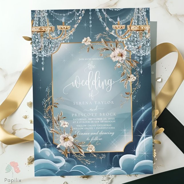 Invitación Boda florido de cristal de lujo (Subido por el creador)