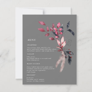 Invitación boda florido de invierno rojo helado Cena Carta de