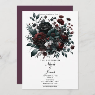 Invitación Boda florido elegante del bosque húmedo