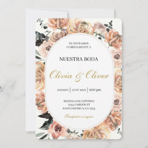 Invitación Boda florido español