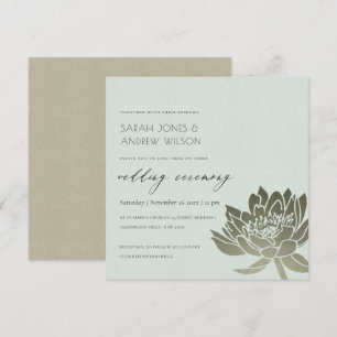Invitación Boda FLOTAL GLAMOROSO PALE BLUE SILVER LOTUS