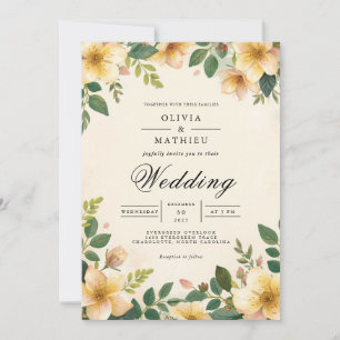 Invitación Boda Flourish de la Flor Dorada