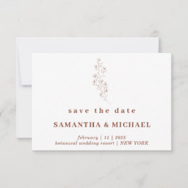 Invitación Boda Flower Boho Terracota Indie Guardar la fecha