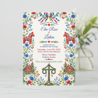 Invitación Boda Folclórica de Verano Escandinava