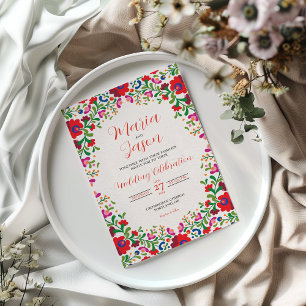 Invitación Boda Folclórico Botánico Elegante