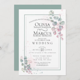 Invitación Boda | Foliage de eucalipto de acuarela moderna