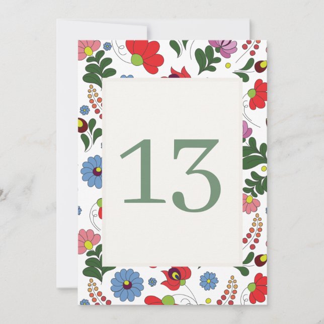 Invitación Boda Folk de Granja de Flores Silvestres (Anverso)