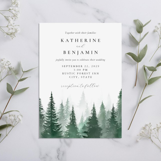 Invitación Boda forestal de acuarelas rusticas (Subido por el creador)