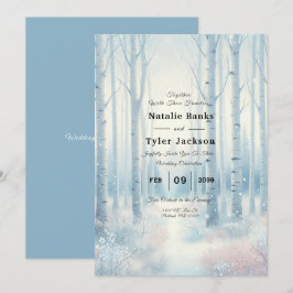 Invitación Boda Forestal de Birch Azul Escarcha