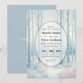 Invitación Boda Forestal de Birch Azul Escarcha