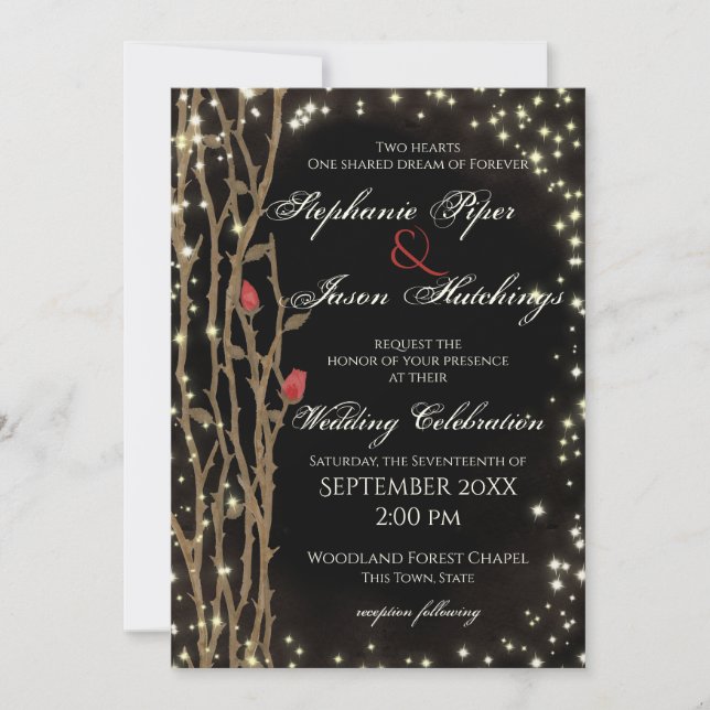 Invitación Boda Forestal de Comercio de Hadas (Anverso)
