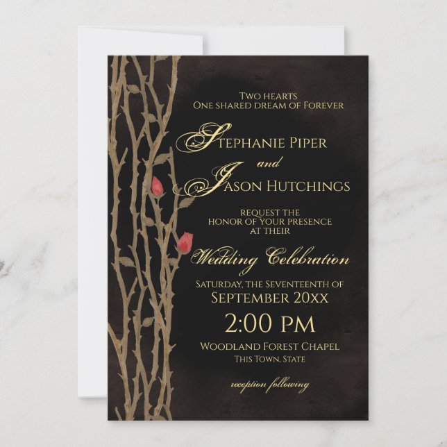 Invitación Boda Forestal de Comercio de Hadas (Anverso)