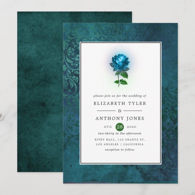 Invitación Boda Forestal de Medianoche (Anverso / Reverso)