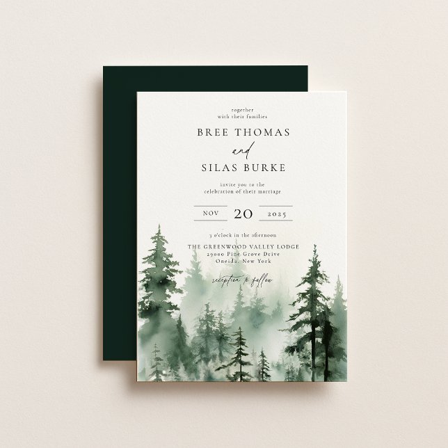 Invitación Boda Forestal de Pino Silvestre (Subido por el creador)