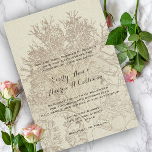 Invitación Boda forestal de roble