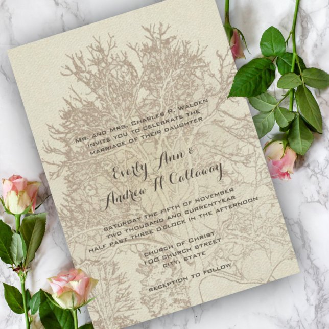 Invitación Boda forestal de roble (Subido por el creador)