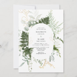 Invitación Boda forestal de vegetación romántica