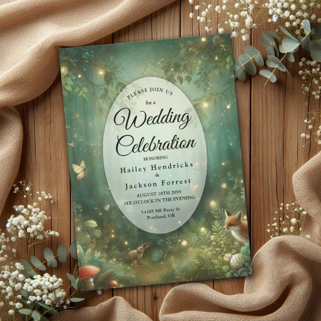 Invitación Boda forestal encantado de Emerald Green (Subido por el creador)