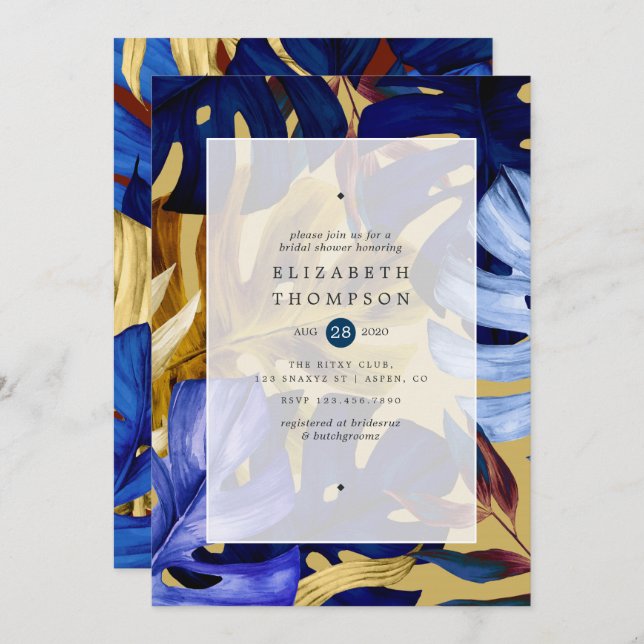 Invitación Boda forestal exótico (Anverso / Reverso)