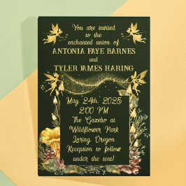Invitación Boda Forestal Golden Fairies