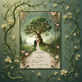 Invitación Boda forestal místico medieval encantado