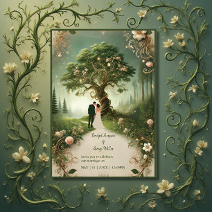 Invitación Boda forestal místico medieval encantado