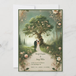 Invitación Boda forestal místico medieval encantado